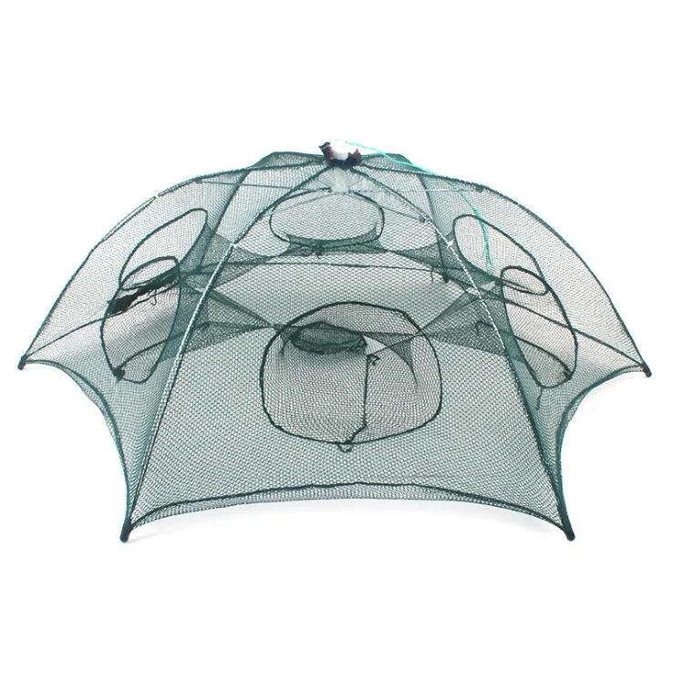 Folded Portable 6 Hole Automatic Fishing Shrimp Trap Fishing Net