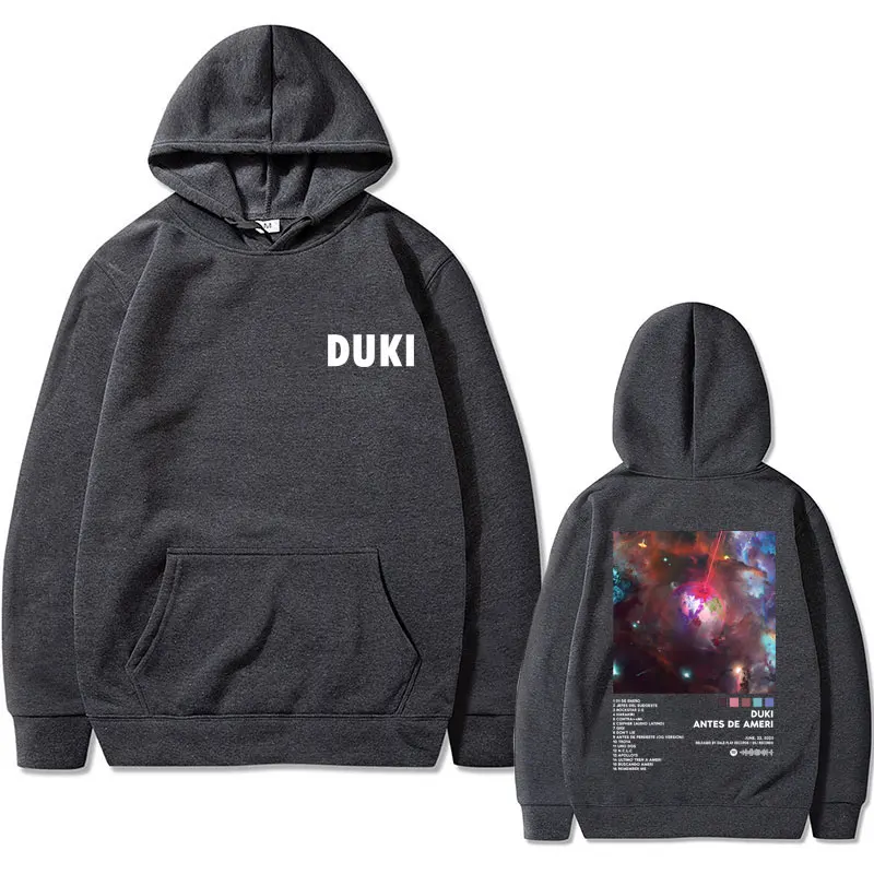 Rapper Duki Antes De Ameri Album Print Hoodie Male Vintage Fleece Cotton Pullover Hoodies Men Women Hip Hop Fashion Sweatshirt