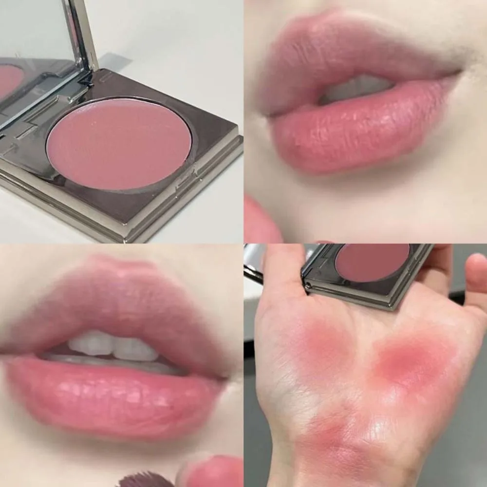 

Portable Long-lasting Multi-purpose Blusher Cream Monochrome Universal Matte Lipstick with Mirror Rouge Gift