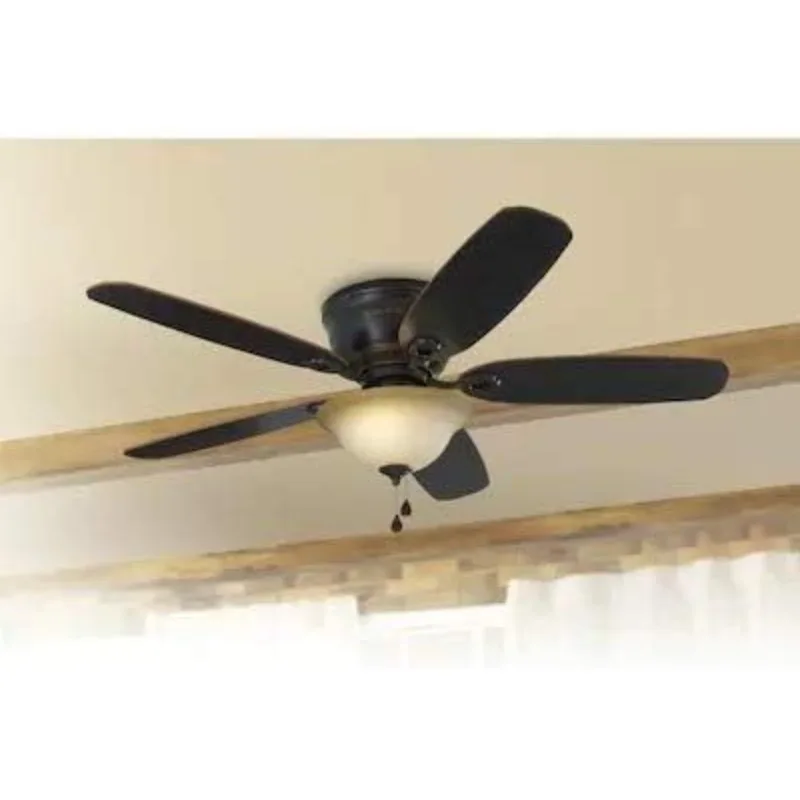 Harbor Breeze Lake Canton 52-in Oil-Rubbed Bronze LED Indoor Flush Mount Ceiling Fan with Light Kit (5-Blade)