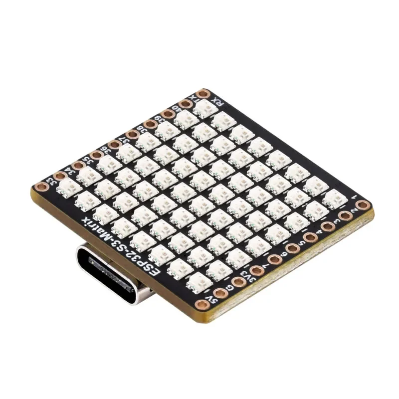 ESP32-S3-Matrix ESP32-S3 Development Board RGB LED Matrix 2.4GHz WiFi Bluetooth Gyroscope Attitude Sensor QMI8658C