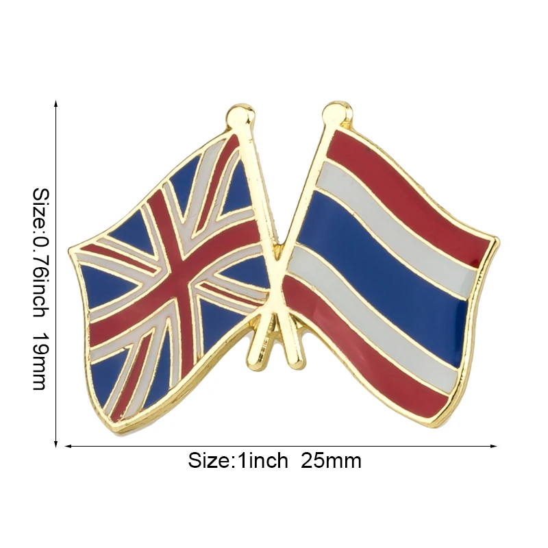 1-3-5-10-50-100pcs United Kingdom Thail& Badge Brooch Natinal Lapel Pins Flag Lapel Pins Country Flag Badge