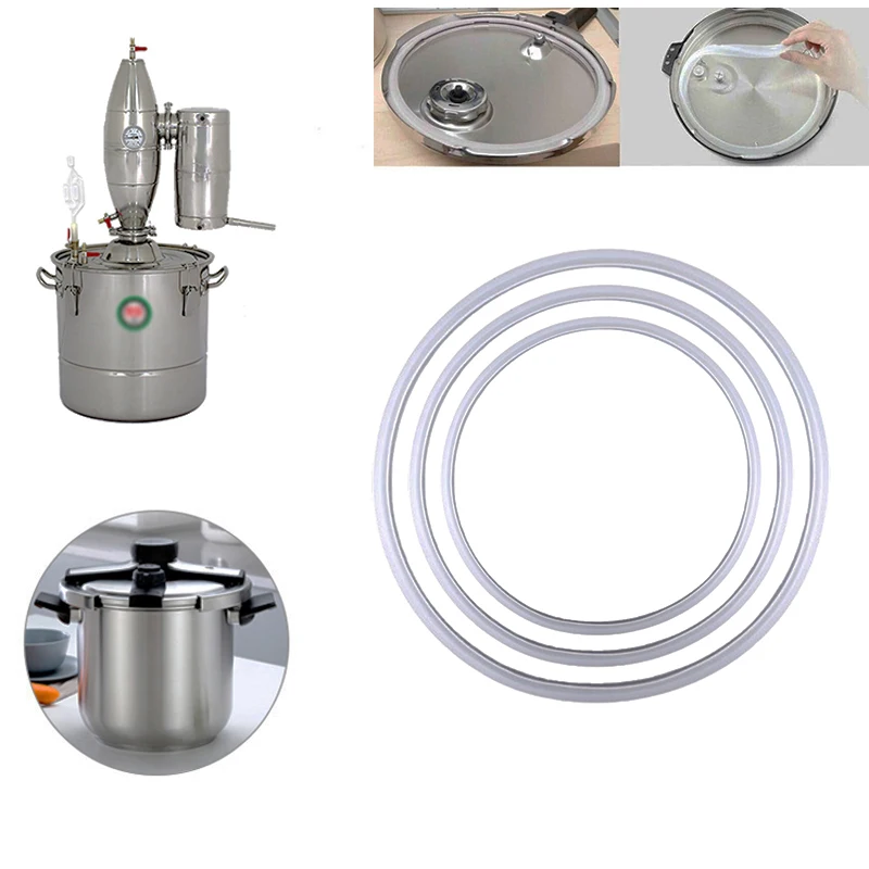 1PCS Silicone Seal Aluminum Pressure Cooker Distiller Parts Pot Cover Rubber Ring For 16cm-32cm Food Grade Material Cooking