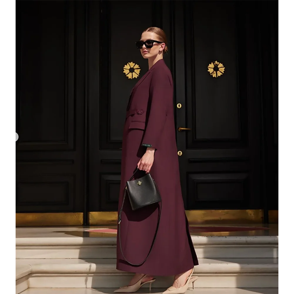 Chaqueta larga con un solo botón para mujer, abrigo diario, vestido Formal hasta el tobillo, diseño único