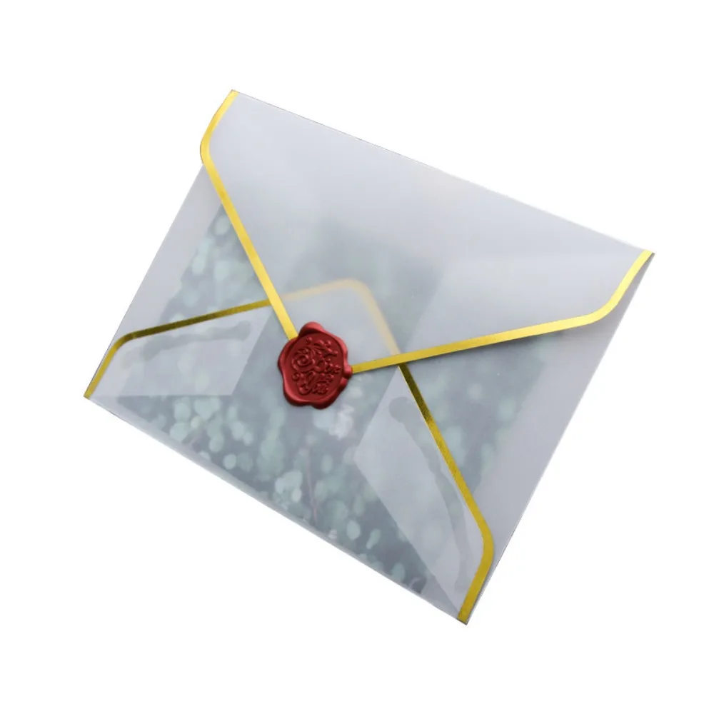 Wood Pulp Paper Custom Sulfuric Transparent Envelope Large Capacity Transparent Wedding Invitation Envelope