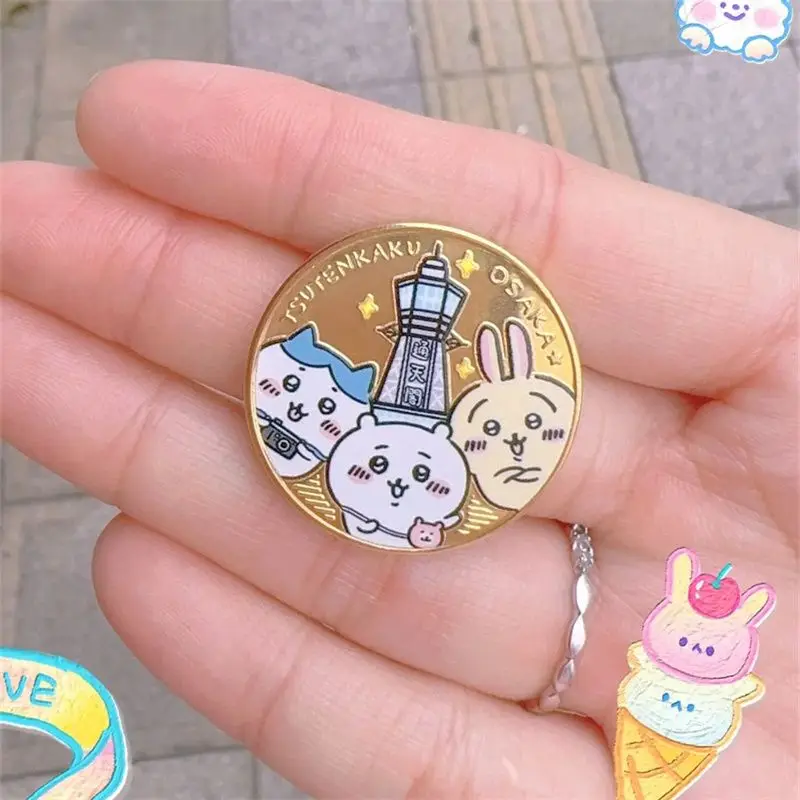 

Kawaii Miniso Chiikawa Commemorative Coin Hachiware Usagi Cute Anime Anime Surrounding Cartoon Childlike Fun Birthday Gift