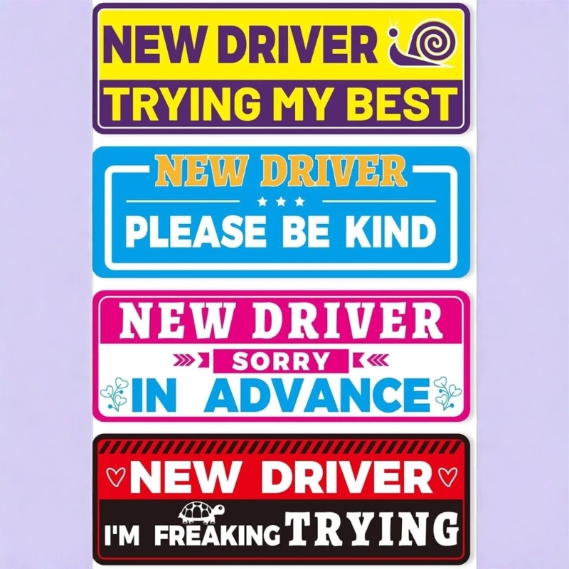 

H3CE Removable Bumper Sticker Reflective Warning for Student Driver