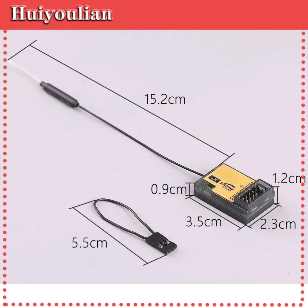 E6R-E 6CH Stabilizer Receiver Built-in Gyro Self-Balancing 2.4G PWM for RC Fixed Wing Airplane FPV Drone