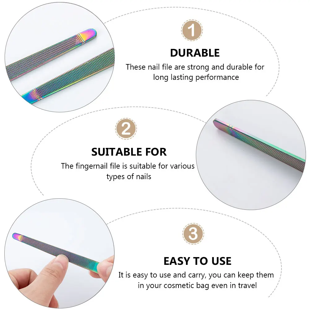 

Stainless Steel Nail Files Pedicure Manicure Tools Shining Buffer Care Buffers For Natural Toenails Artificial Acrylic Nails