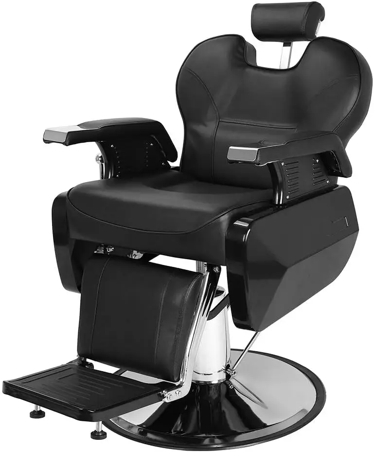 Silla de barbero hidráulica, sillón reclinable giratorio de 360 grados, altura ajustable, resistente