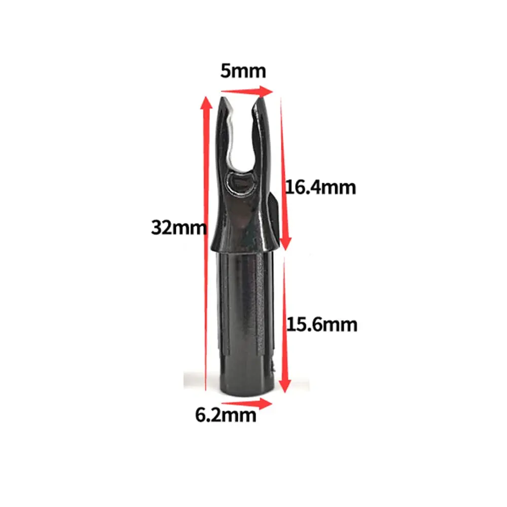 In Store 50PCS Archery Arrows Nock 6.20mm/.244Inch 28Gram Inside Diameter Plastic Insert Tail For Compound Bow Arrows Hunting