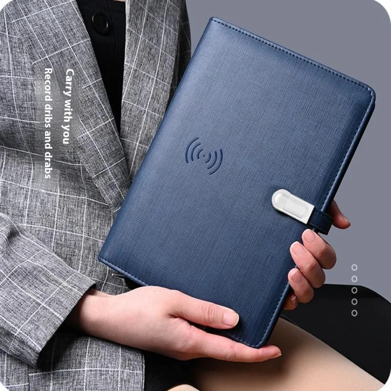 Wireless Charging Notebook Cover Imitation Leather Dorian Paper Business Office Notebook Comes with Exquisite GiftCustomizedLOGO