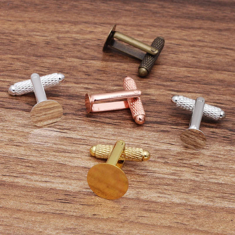 BoYuTe (100 Pieces/Lot) Custom Made Cufflinks with 6-8-10-12mm Flat Glue Pad Base Diy Handmade Materials for Jewelry Making