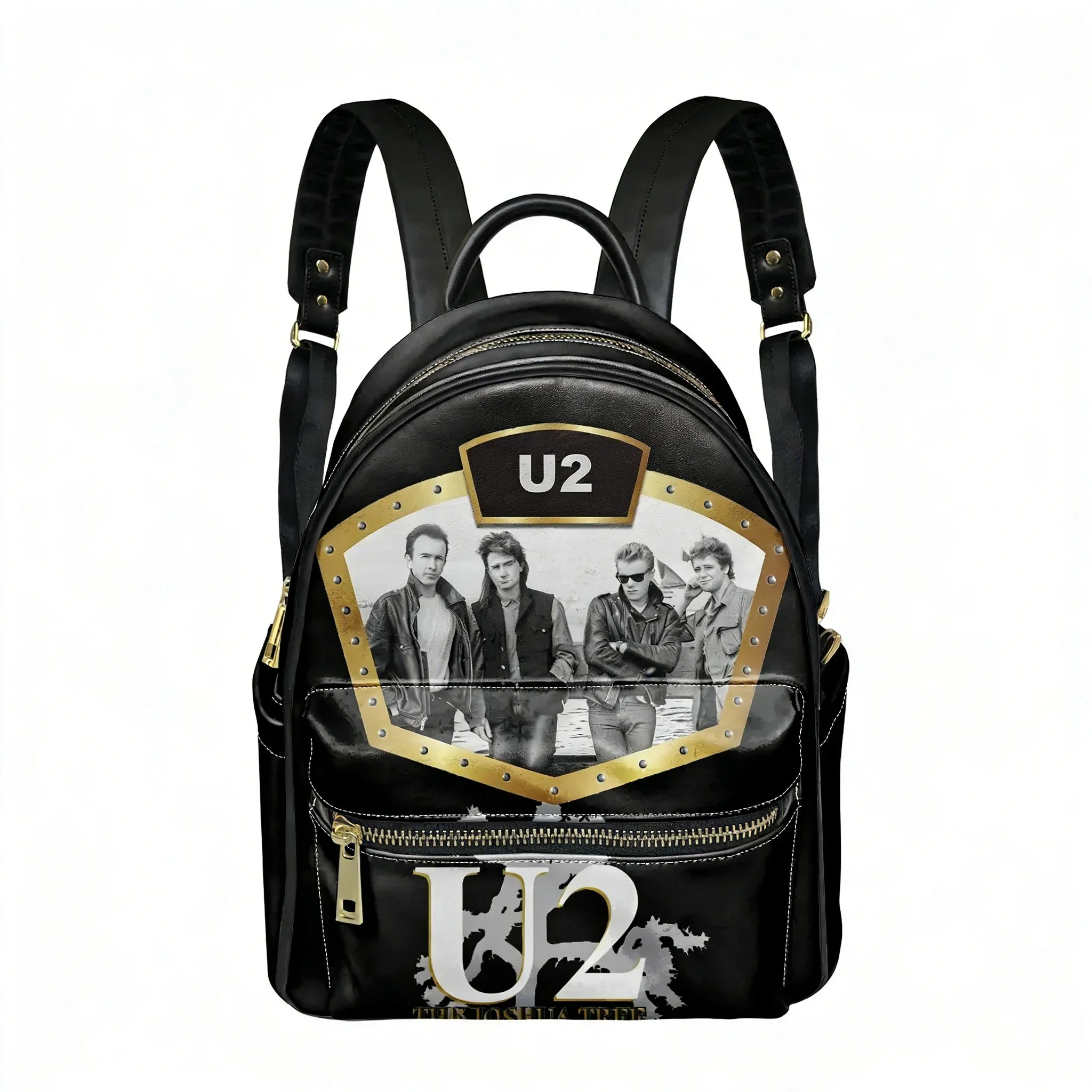 

U2 Music Rock Band Backpack Street Womens Men Personalized Double Shoulder Bag Business Travel Bookbag Rucksack Gift Daypack