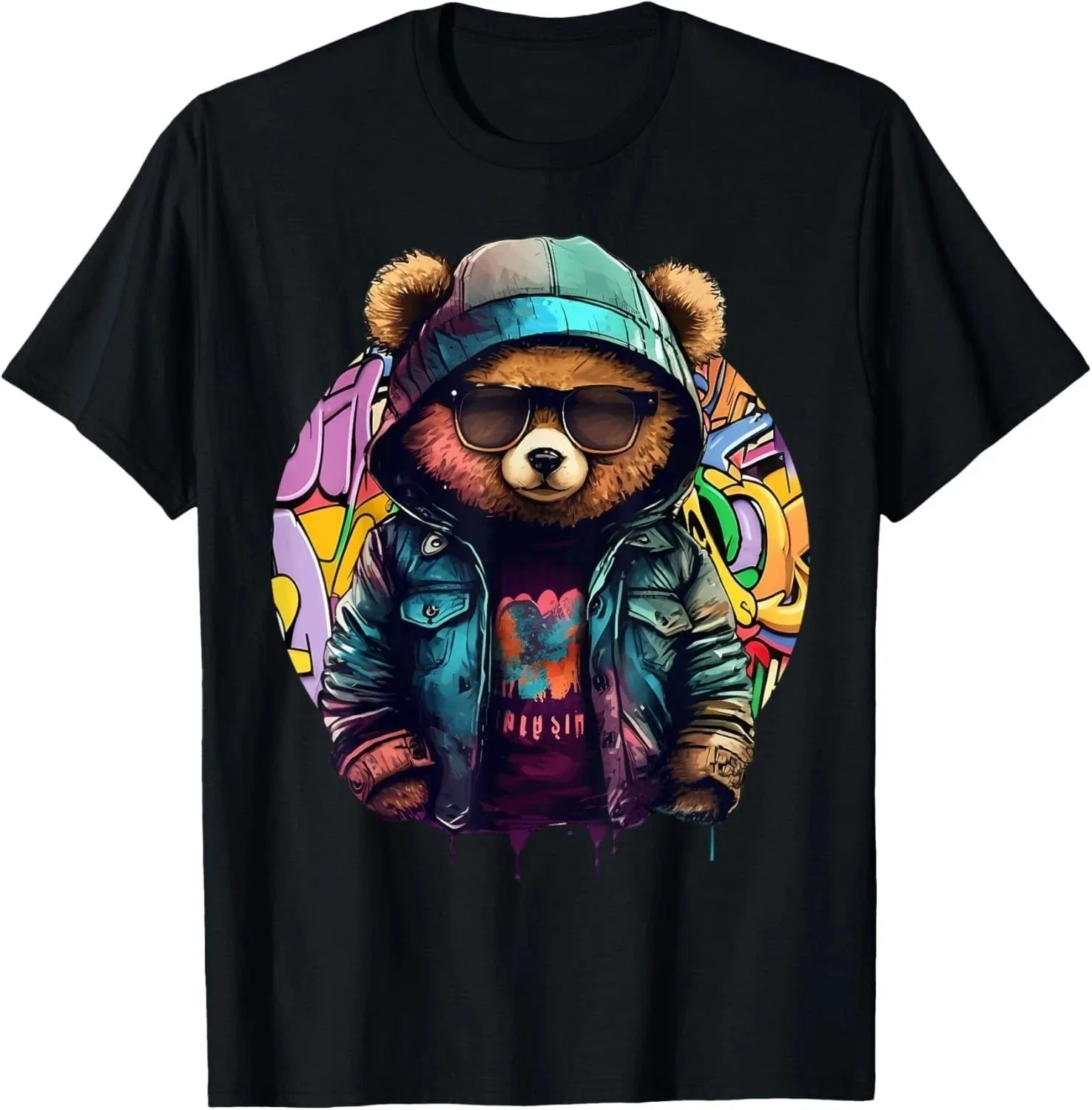 

Swag Bear With Cool Glasses Urban Hip Hop Graffiti Art Style Gift Unisex T-Shirt
