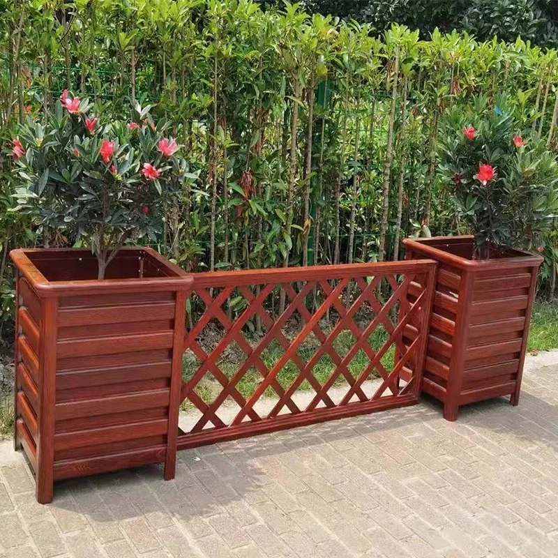 Aluminum alloy flower box climbing vine frame mesh outdoor partition fence flower slot flower bed custom balcony courtyard plant