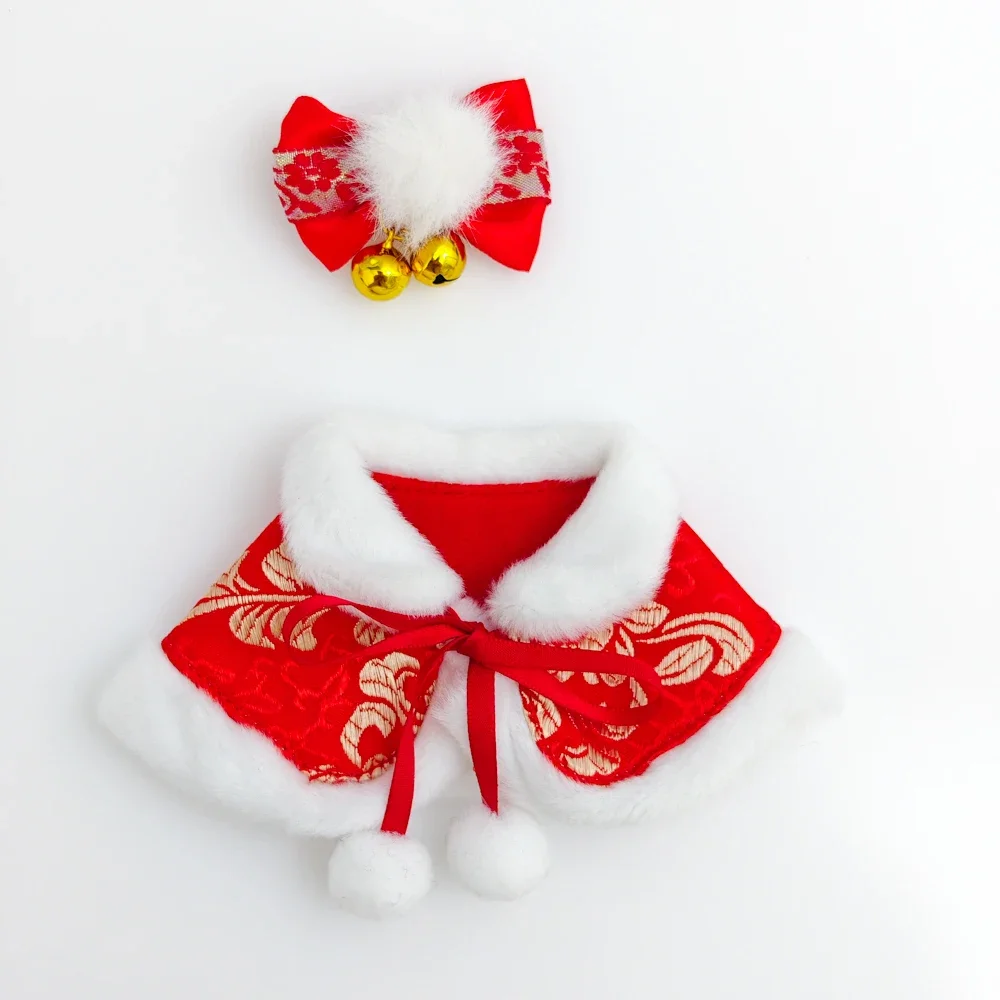 New Year Labubu Clothes Outfit for 17cm Mini Doll Matched Color Clothes Accessories Chinese Style Clothes