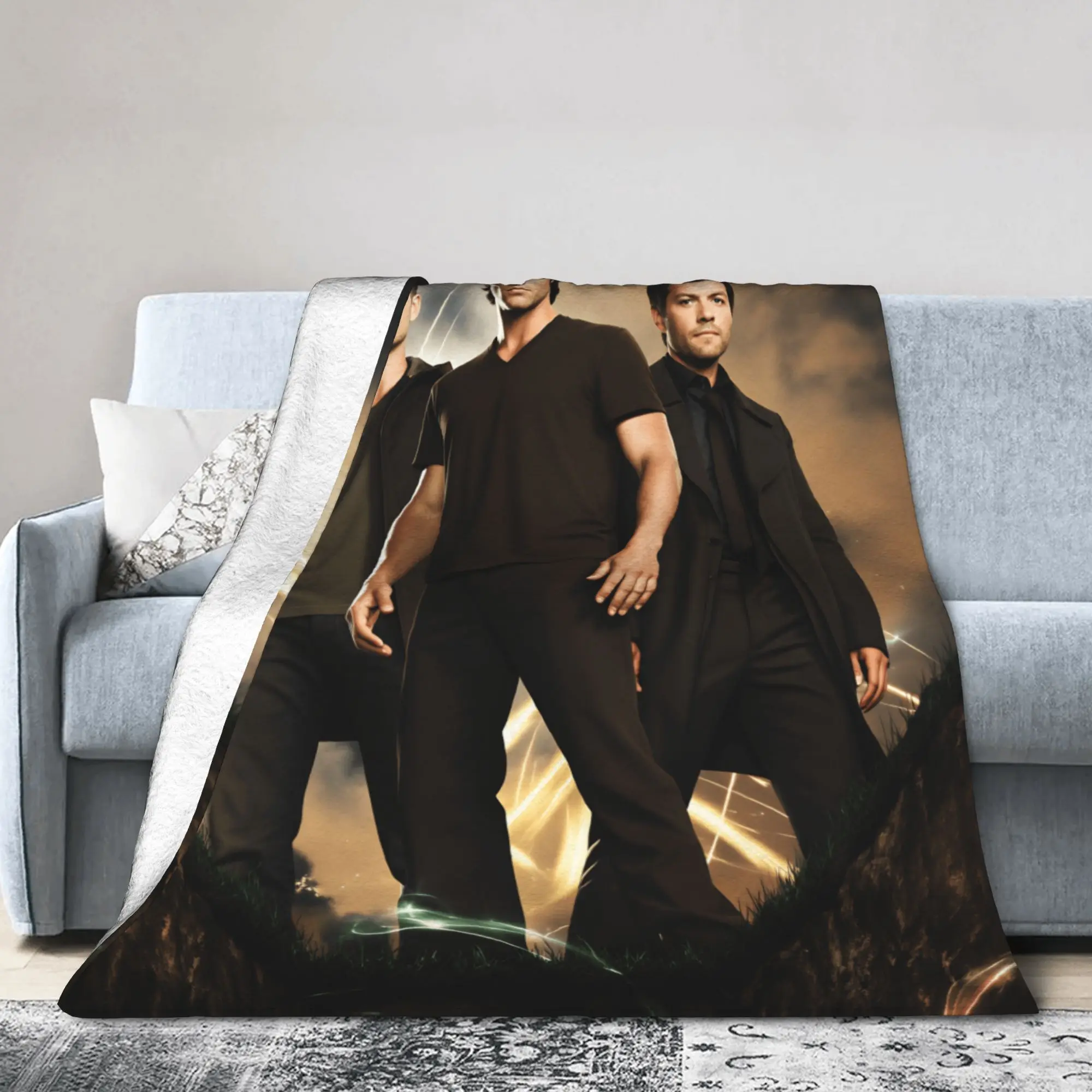 3D SPN Supernatural Sign Dean Sam Blanket  Airplane Travel Flannel Throw Blanket For Couch Chair Super Soft Customized Bedspread