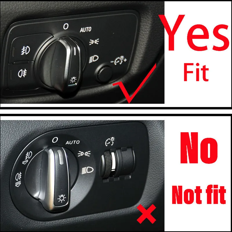 Car Styling Headlight Control Switch Knob Decorative Ring Trim Frame Sticker Fit For Audi A3 S3 Q2 Auto Interior Accessories