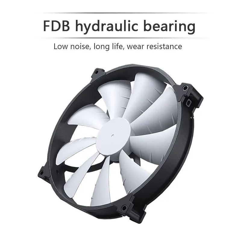 PHANTEKS F200SP Black High Air Volume Computer Case Fan 200mm 4Pin PWM Quiet Cooling Fan FDB Hydraulic Bearings