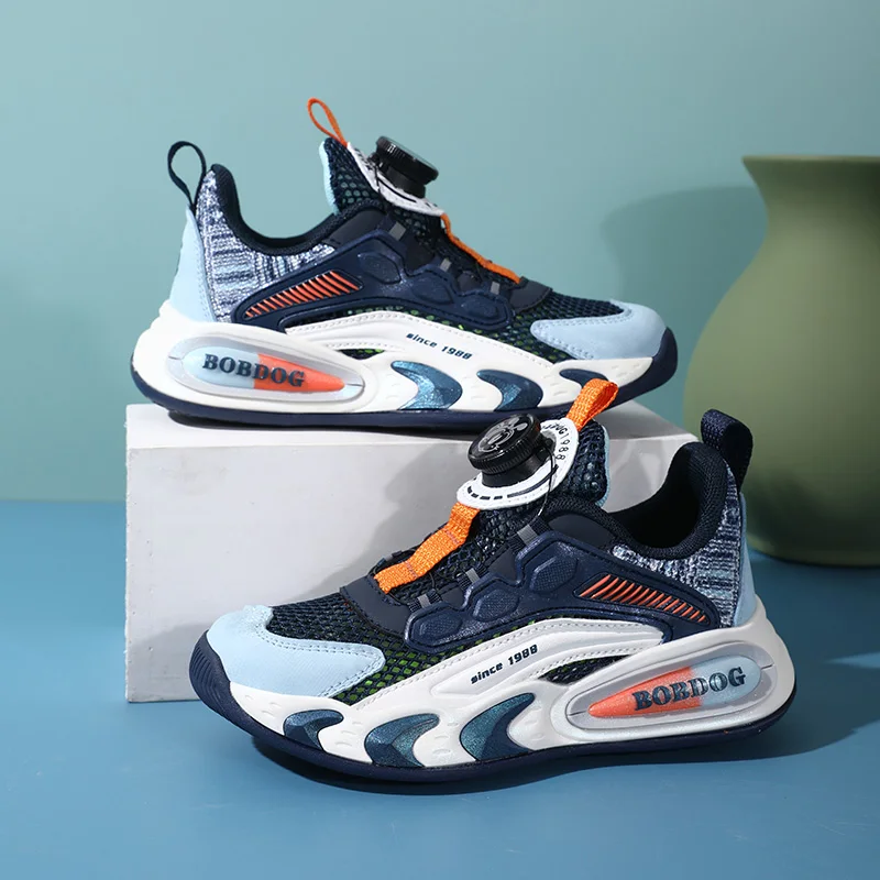 

Детская спортивная обувь, дышащая удобная обувь на плоской подошве с сетчатой подушкой, новинка лета 2024, модная повседневная прогулочная обувь для мальчиков и девочек