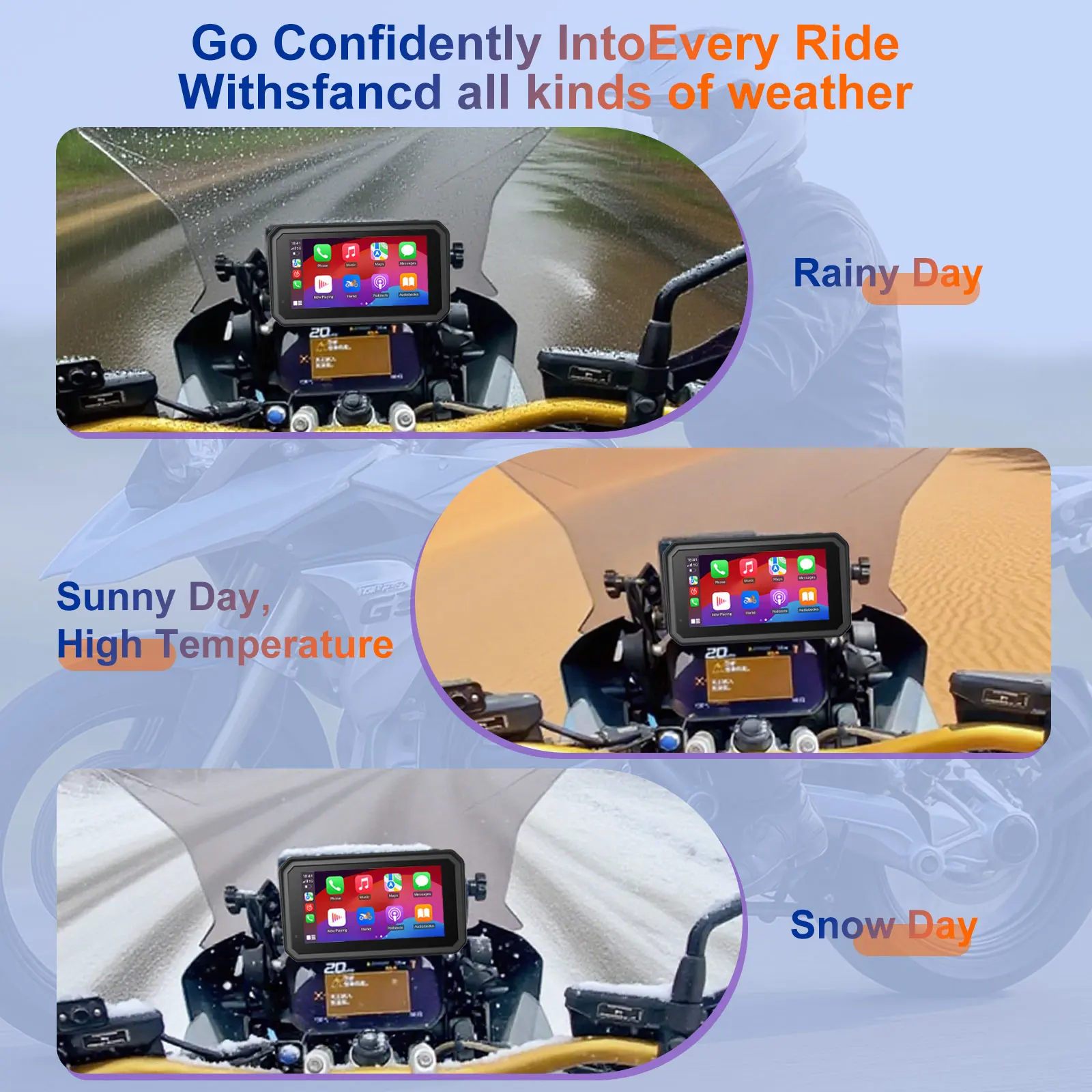 WEUASTE 6 inch Motorcycle CarPlay Android Auto GPS  Navigation Wireless  With Wonder Wheel Fit For BMW R1200GS R1250GS F800 F900