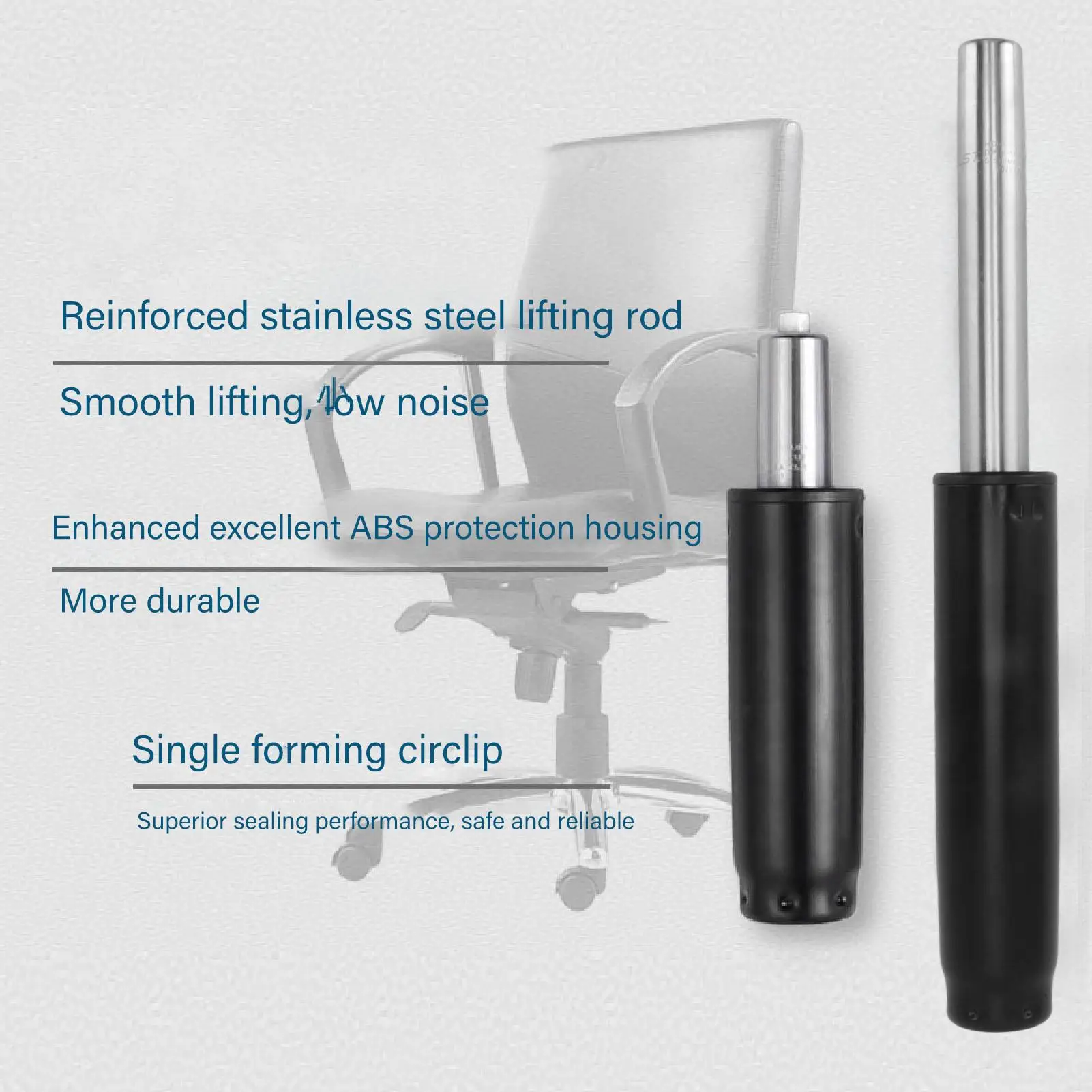 Replacement Gas Cylinder for Office Chair 360 Degree Rotation Stainless Steel ABS Explosion Proof Ideal for gaming Chairs