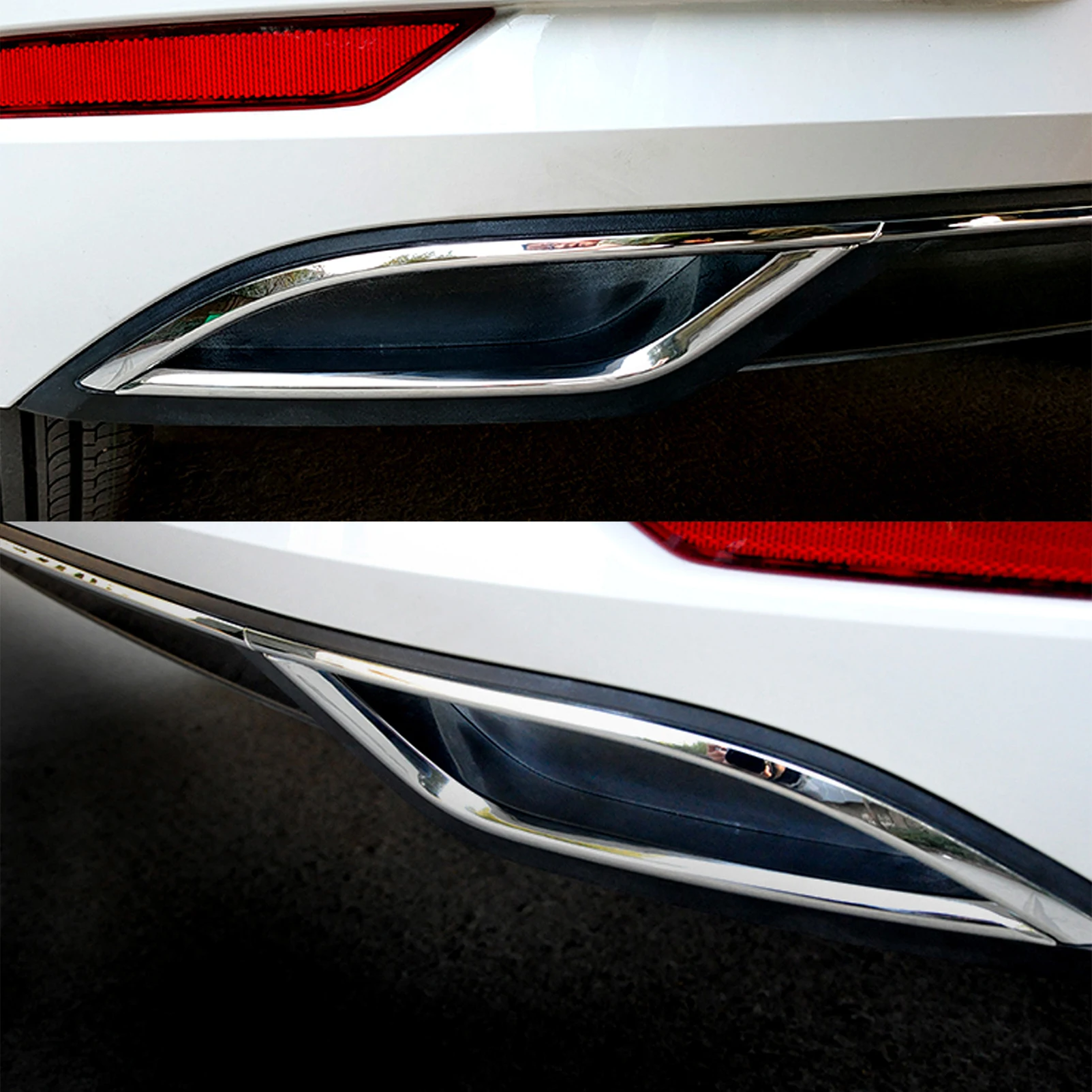 

1 пара накладок заднего бампера из нержавеющей стали, хромированная, левая и правая для Golf Mk7 VII, 5-дверный седан 2018