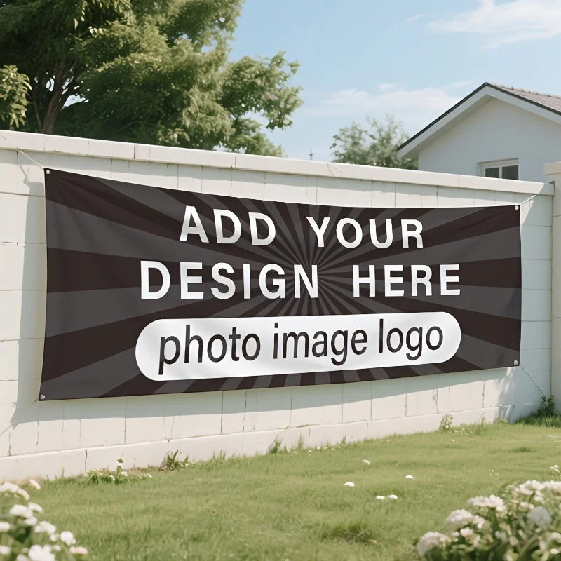 

1pc 2D FLAT Custom Outdoor Banner, 100x200cm Banner with 4/6 Grommets, for Various Events, Festive, Business and Matches