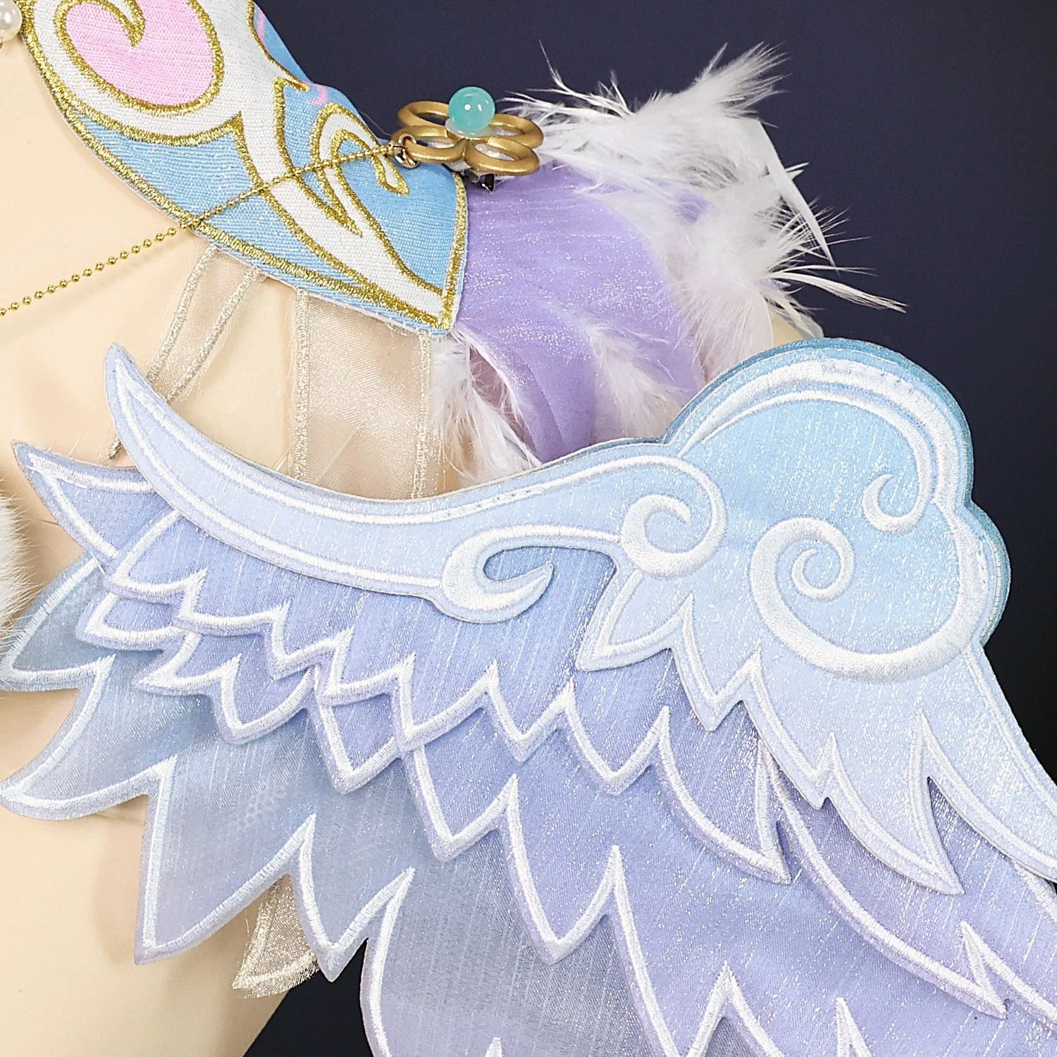 Yin Ziping Cosplay Costume Game NARAKA: BLADEPOINT ANSIVO-R Ziping Yin Cosplay Pink Wig Tail Wings