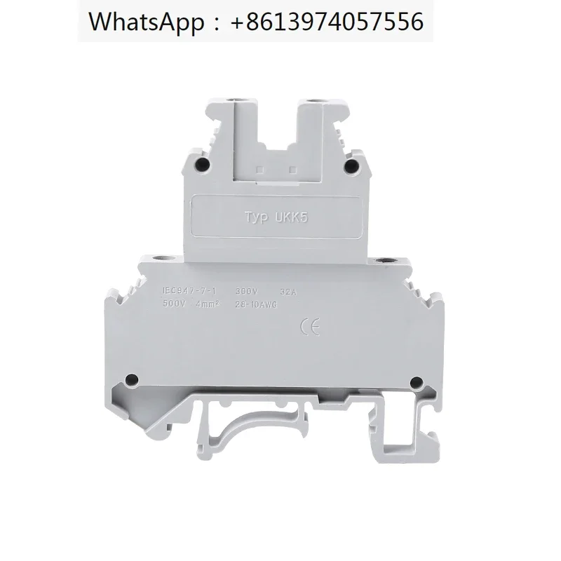 50 Pack UKK3 Rail Type Double Layer Wiring Terminal Block UKK3 2.5MM Double In Double Out