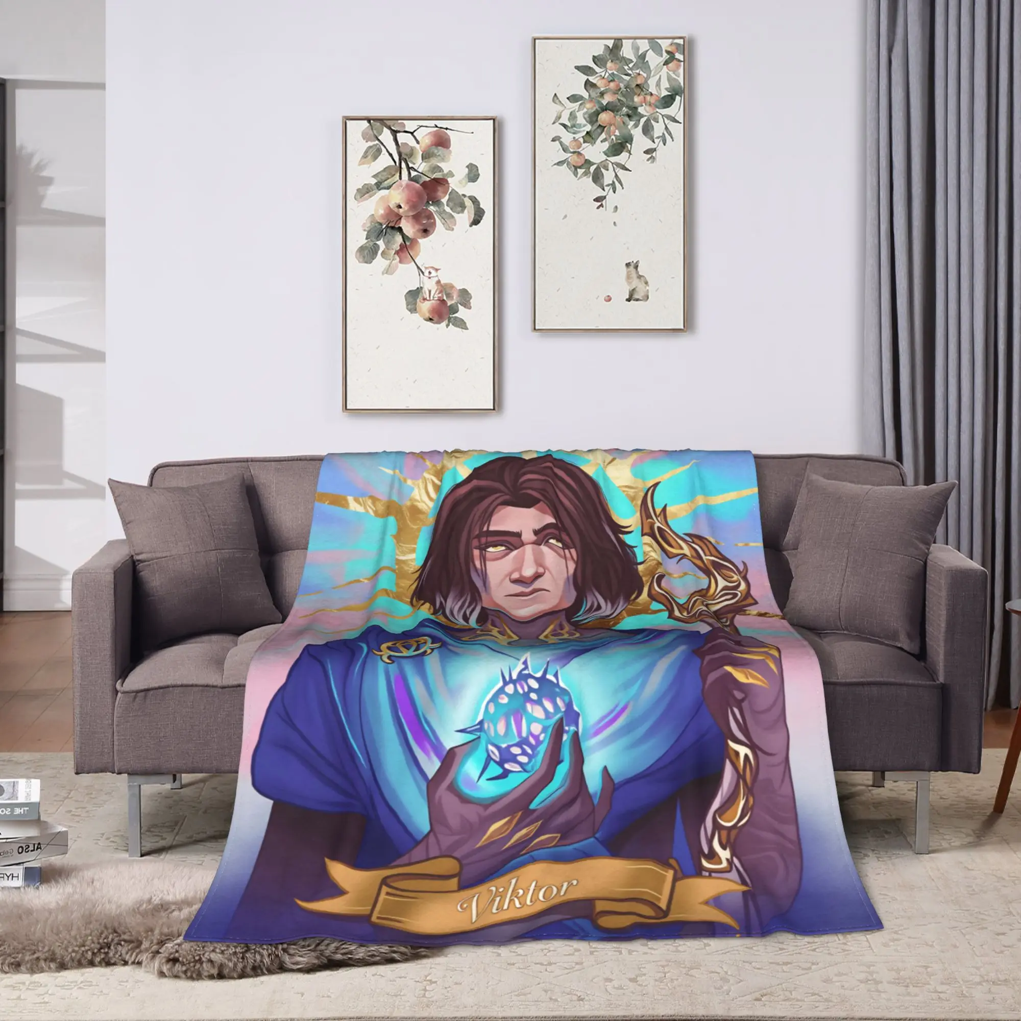 Warm Blanket Camping Arcane Throw Blanket Viktor Game Jinx Jayce Caitlyn Jesus Sevika  Flannel Bedspread For Sofa Bed Cover