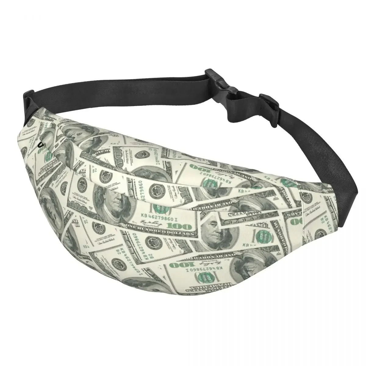 Money Dollars Bitcoin Digital Currency Fanny Pack Men Women Virtual Printing Sling Crossbody Waist Bag Phone Money Pouch