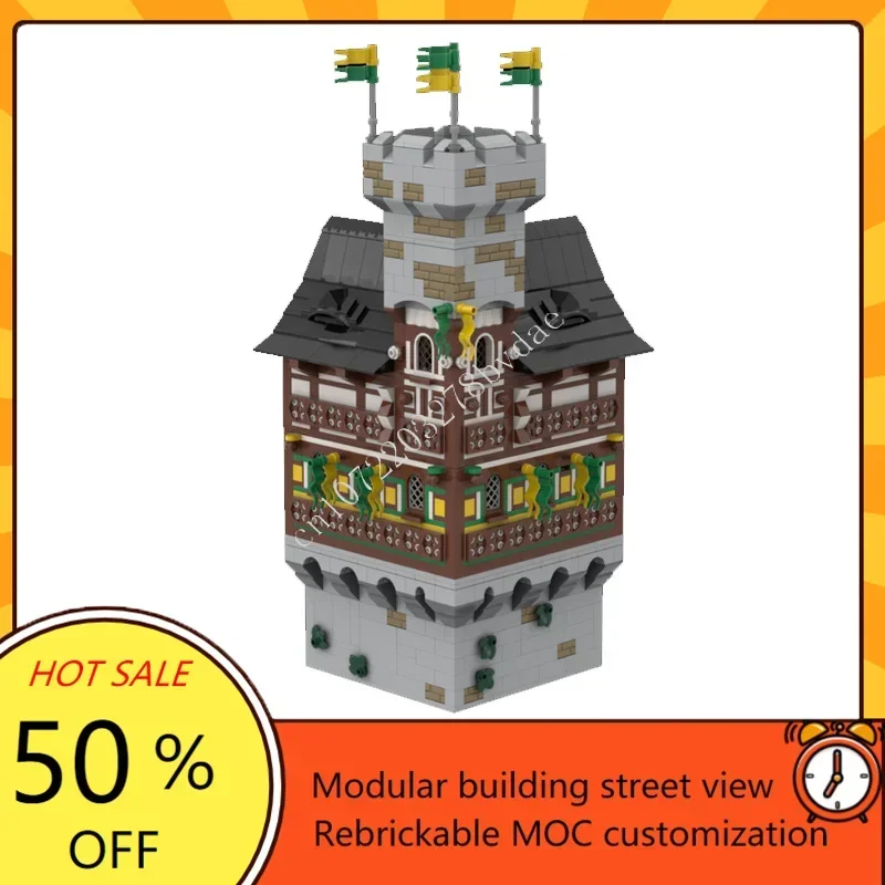 1890 pçs bidenhoenfels castelo modular moc kit criativo vista de rua arquitetura personalizada diy montagem modelo presentes para crianças idades
