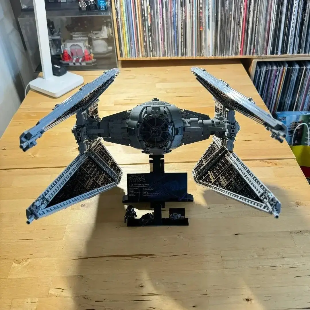 Spaceship MOC TIE Interceptors Building Blocks Modified from Imperial Fighters Model 75382  DIY Assembly Bricks Toys Gift