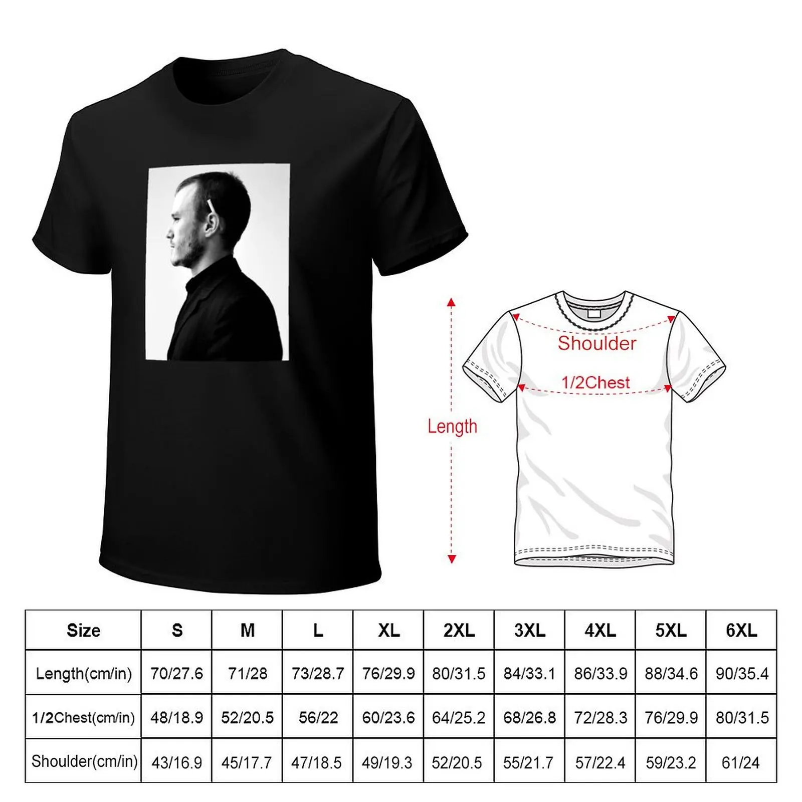 Heath ledger black and white actor T-Shirt summer clothes hippie clothes plus size tops mens vintage t shirts