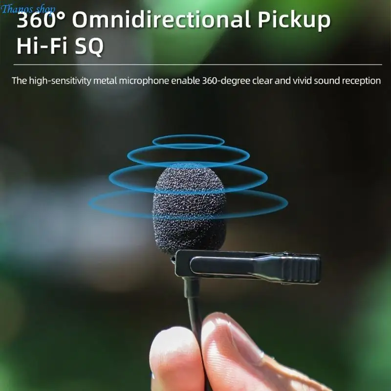 

Professional Lavalier Clip On Microphone Mic for 360 Phone Noise Cancelling Microphone with Easy Clip On System X37A