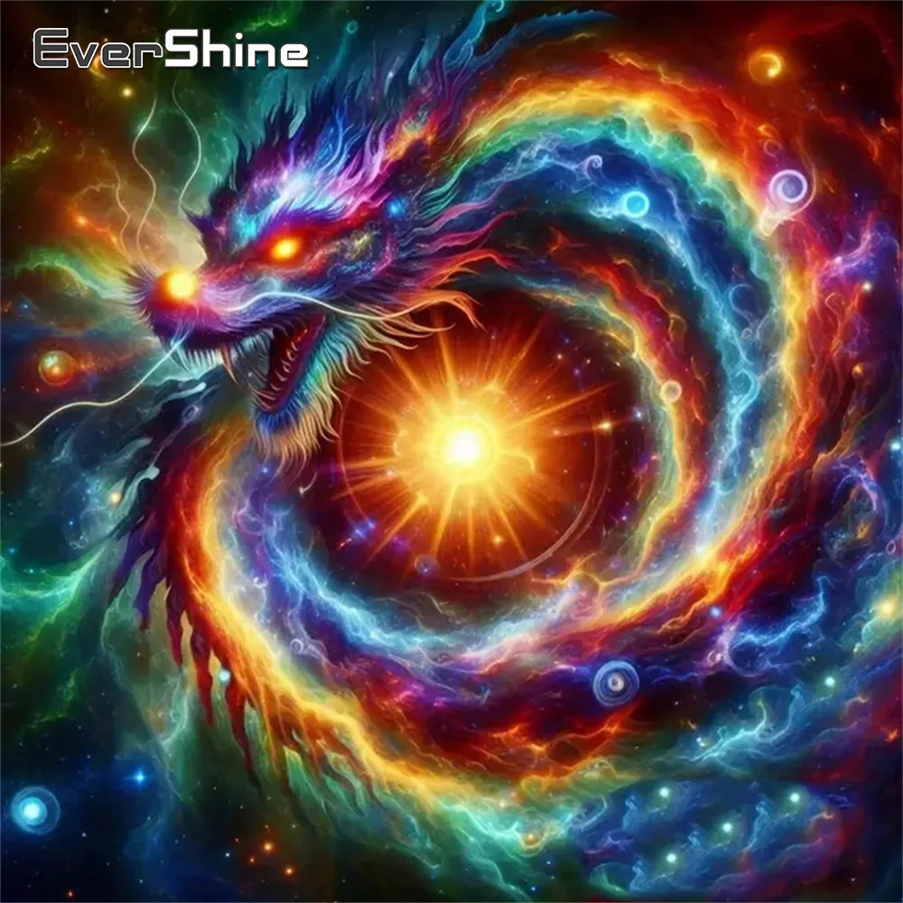 Evershine Tier Diamant Stickerei Drache Malerei Sonnenuntergang 5D DIY Bild von Strass Diamant Mosaik Dekor für Zuhause