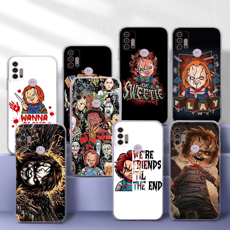 chucky vs Jason Soft Case for Moto G9 Powe One Pro E12 E22I E22 G52 G42 G32 G22 G23 Z2 Z Play P40 P30 Edge 30