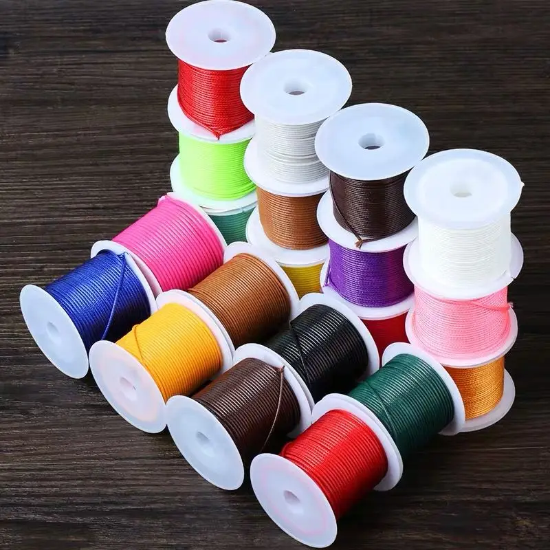 10 meters 1mm Waxed Cotton Cord Waxed Thread Cord String Strap Necklace Rope Bead DIY Jewelry Making For shamballa Bracelet