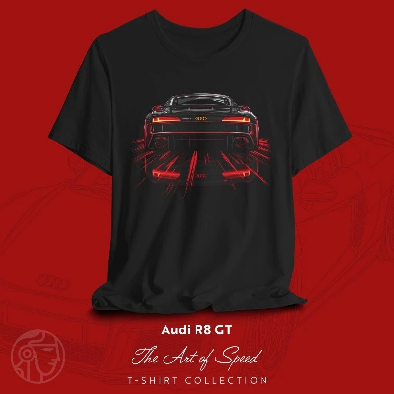 

Уличная футболка Audi R8 GT, стильная футболка суперкара для водителей, идеальный подарок для автоспорта, энтузиастов Audi