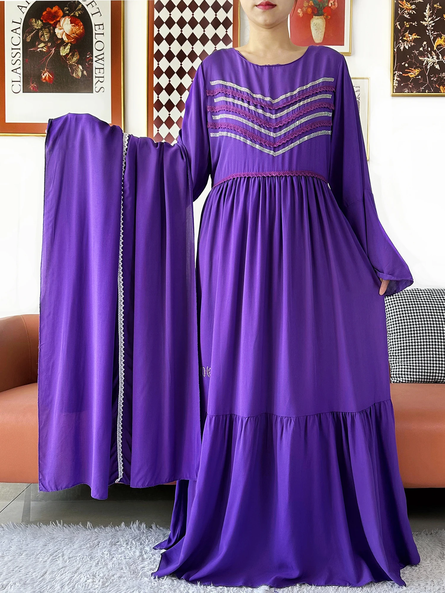 

Новое хлопковое платье-абайя Кашха 2026 года, африканское платье для женщин, традиционная исламская одежда из Турции, свободный мусульманский халат для Рамадана