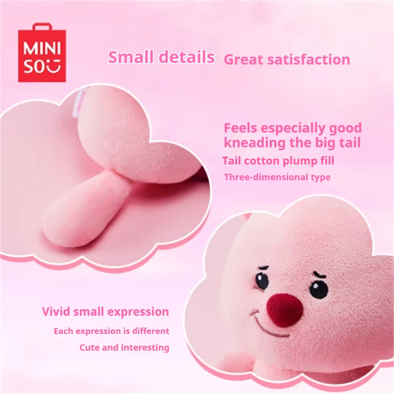 Miniso Loopy Plüschtier Serie Kawaii Tier Anime Freunde Kopf Set Plüschtiere für Geburtstagsgeschenke Plüschtiere Bulk Stofftier