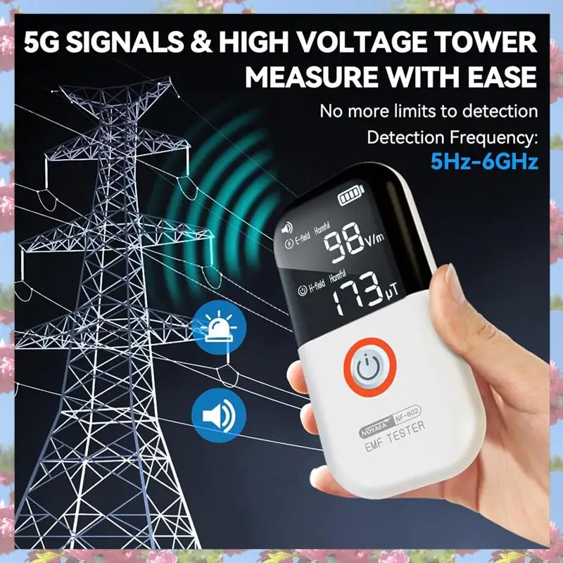 NOYAFA NF-602 เครื่องตรวจจับรังสีแบบใช้มือถือเคาน์เตอร์ Geiger EMF Meter เครื่องทดสอบรังสีแม่เหล็กไฟฟ้าเครื่องตรวจจับรังสีแม่เหล็ก