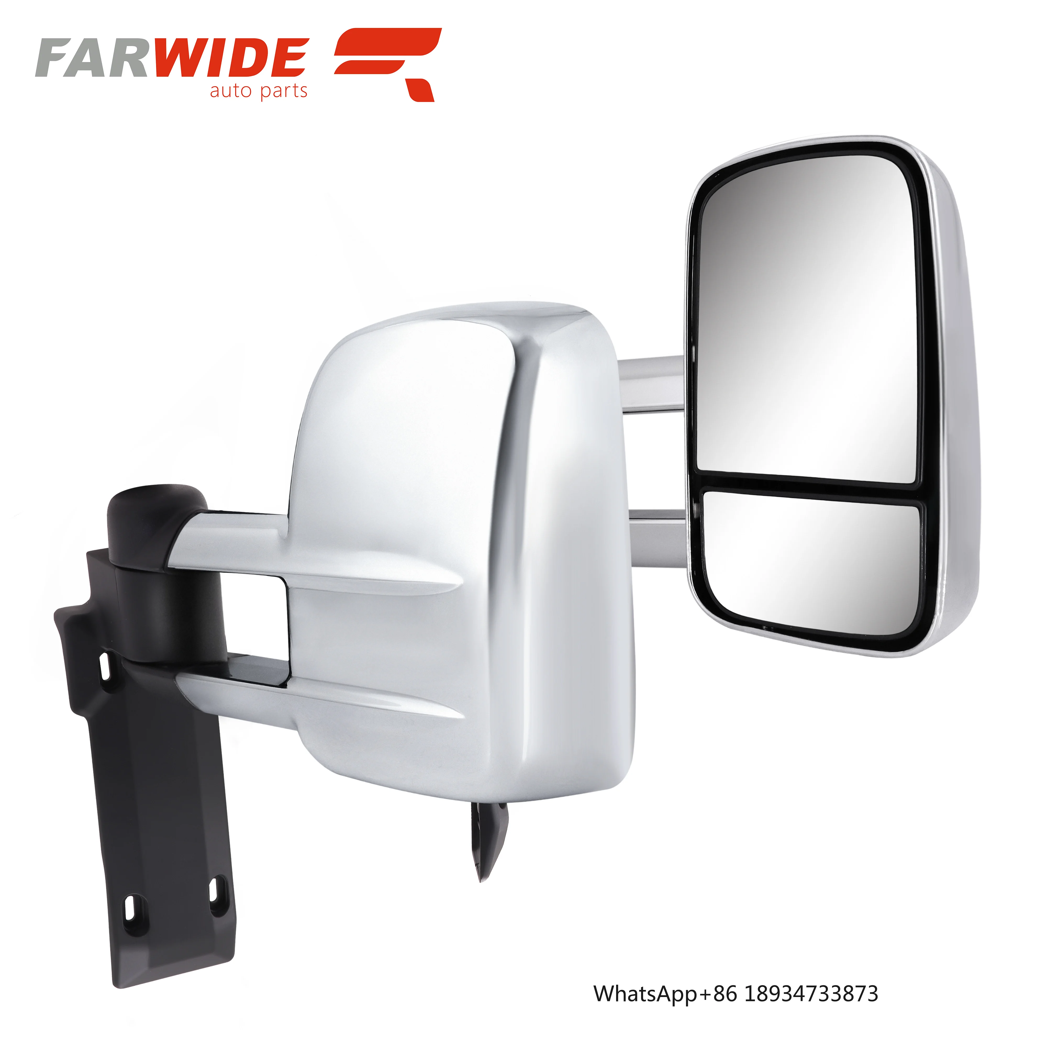 FARWIDE Manual Chrome Side Towing Mirror for Nissan Patrol Y60 1987 - 1997