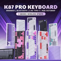 K87 PRO Custom Wireless Anime Mechanical Keyboard Gaming Bluetooth 2.4G Wired Keyboard RGB Hotswap Gamer Non-contact Keyboard