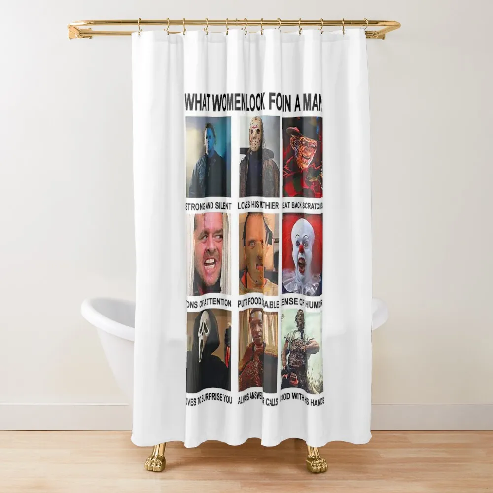 

What Women Want in a Man Strong Silent Type Shower Curtain Anime Shower Waterproof Bath And Anti-Mold Bathroom Box Curtain