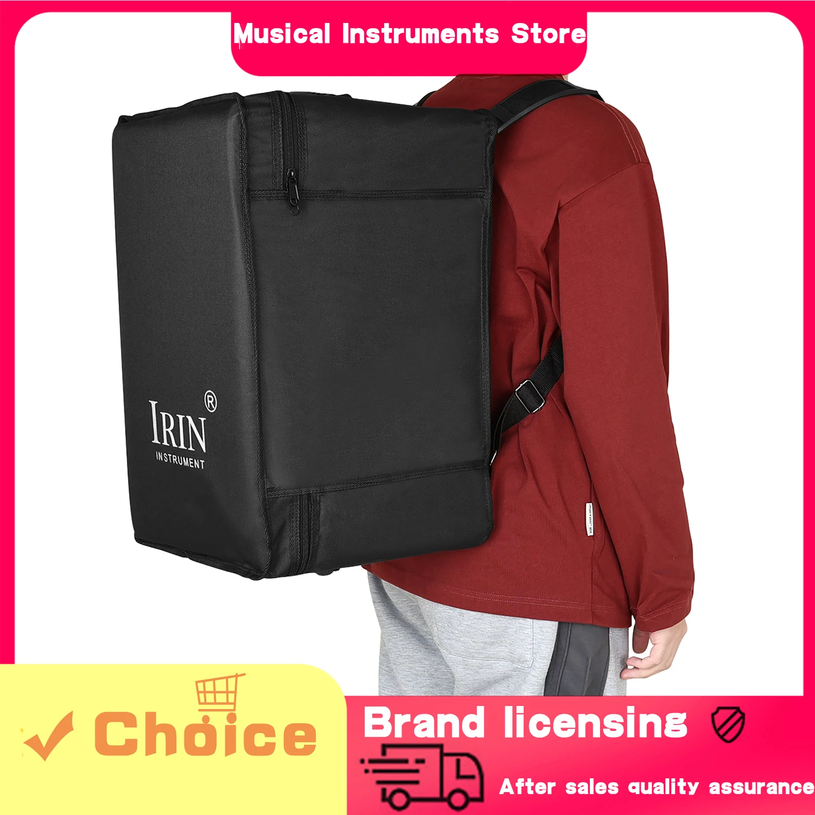 

IRIN Box Drum Bag Black with Cotton Thickened Waterproof Oxford Cloth Handheld Backpack Drum Bag Backpack Box Drum Accessories