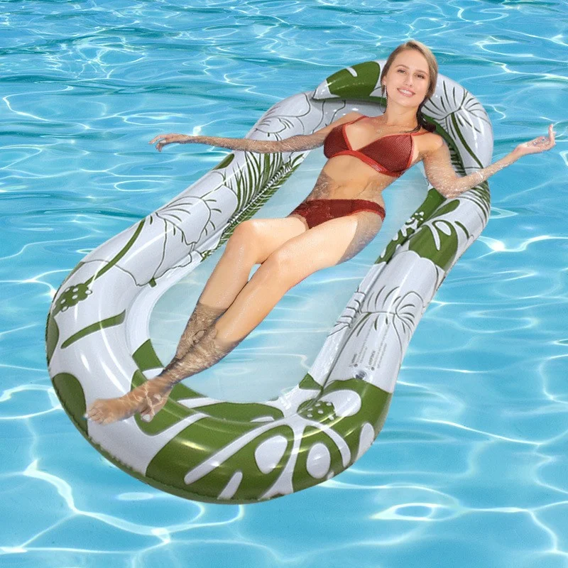 Inflatable Water Float In Summer. Floating Bed That Can Lie On Top Of The Swimming Pool. Water Toys For Women And Adults.