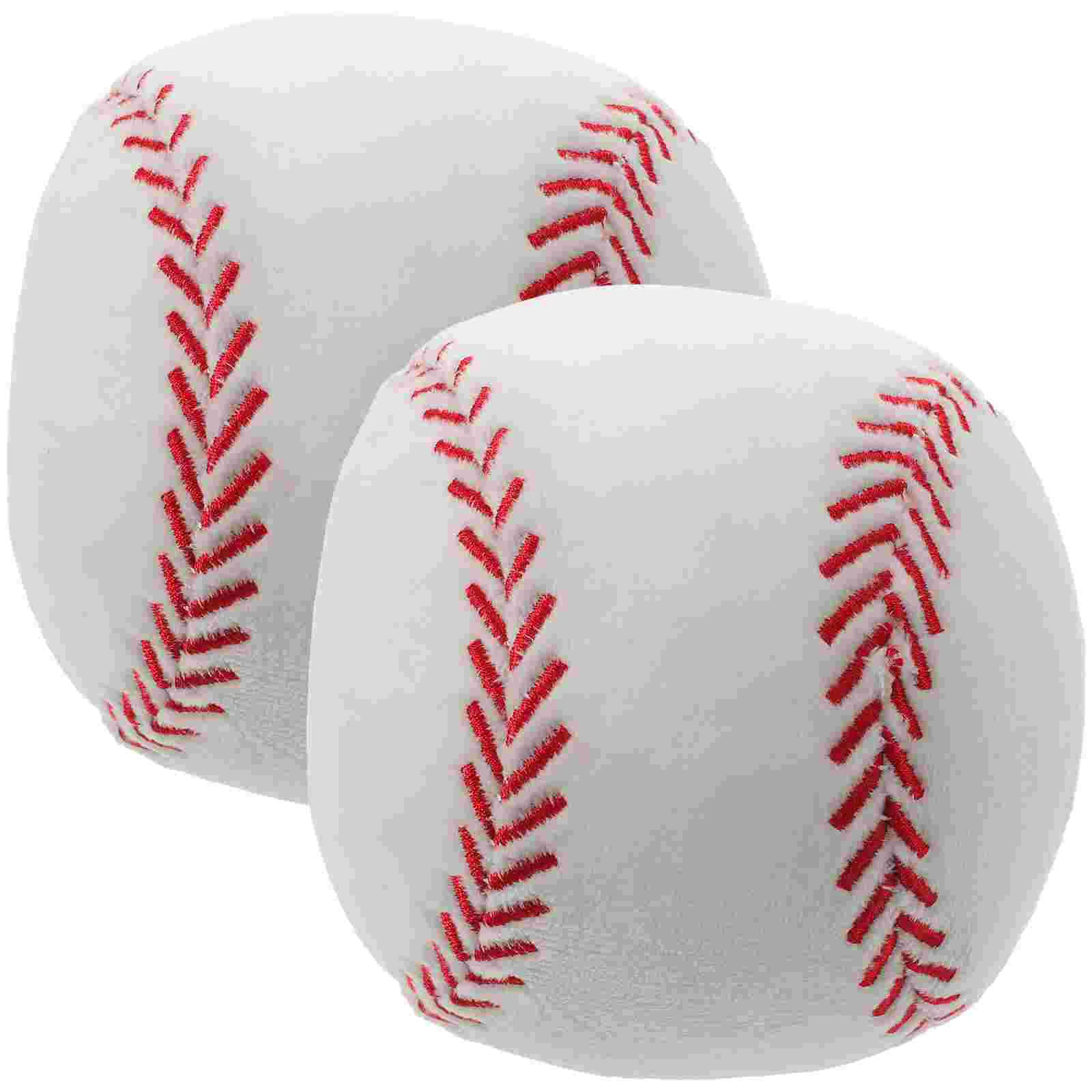 2 Pcs Simulation Plush Baseball Chic and Lovely Appearance Pillow for Kids Home Basket Cushion Body Smooth Surface Throw Short